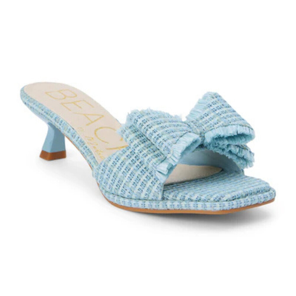 Beach by Matisse Penelope Sandals Women's US 8 Blue Slip-On Kitten Heel GAL1990